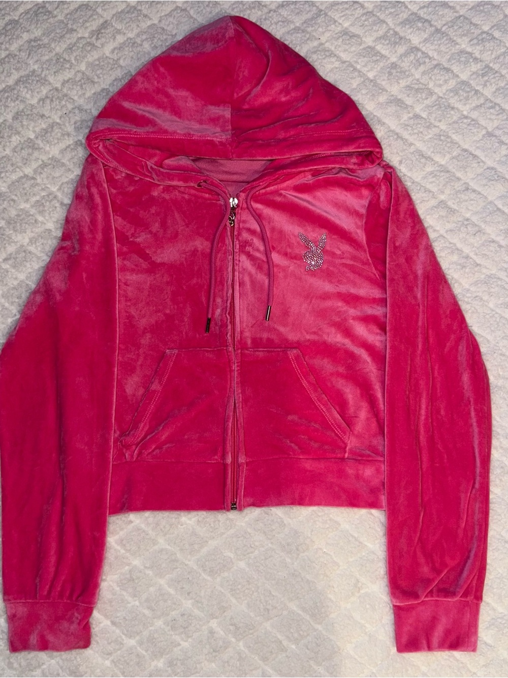 PLAYBOY Hot Pink Velour Loungewear Set - Picture 2 of 8
